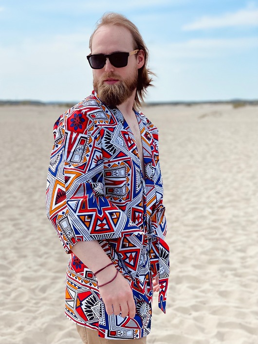 płaszcze i kurtki męskie Peace Warrior kimono