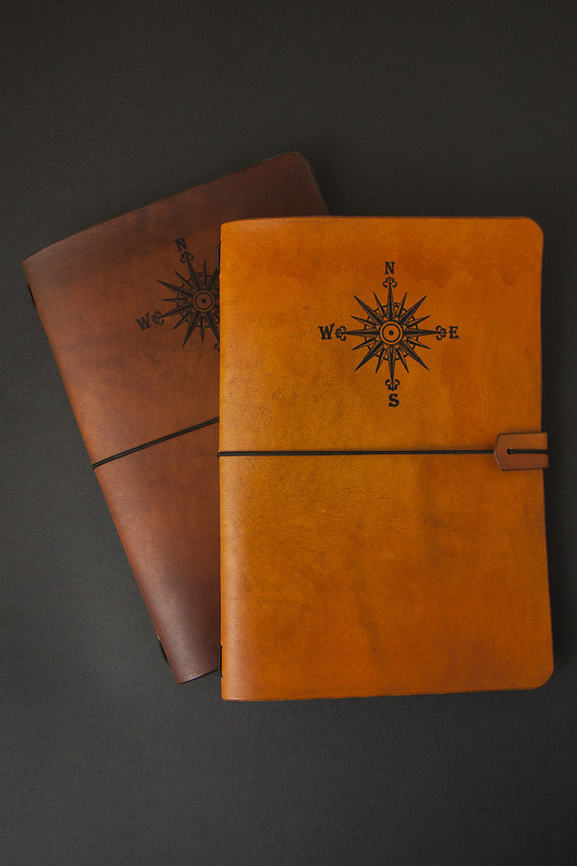 notatniki i albumy Skórzana Okładka Notes A5 Róża Wiatrów