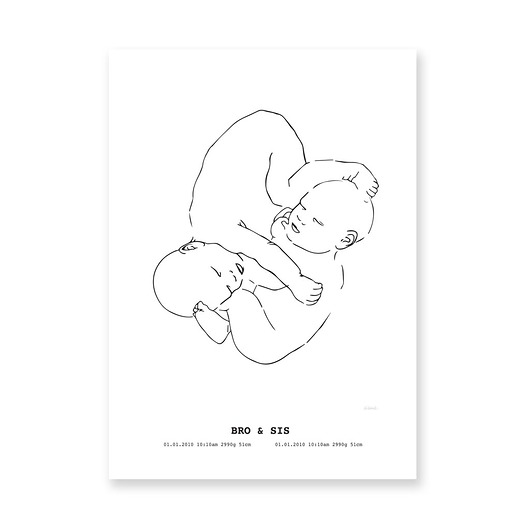 obrazy i plakaty do pokoju dziecięcego Plakat presonalizowany Bro & Sis