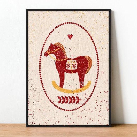 plakaty Plakat Fine Art giclee KOLOROWY JARMARK. KONIK