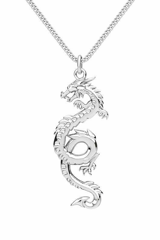 srebrne naszyjniki SMOK CHIŃSKI- naszyjnik srebro