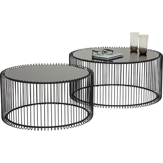 Stolik okolicznościowy Wire Black (Zestaw/2szt.) Home Design