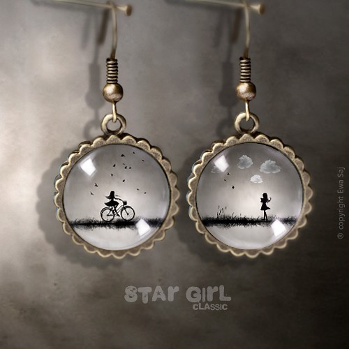 Star Girl Classic Obłoki/Rower , kolczyki Ewa Saj Fotografie
