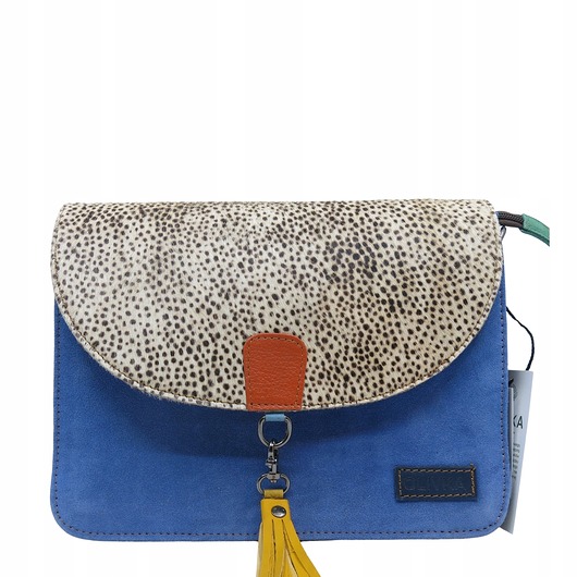 torby na ramię Torebka klasyczna damska zamszowa odpinany chwost brelok OLIVKA