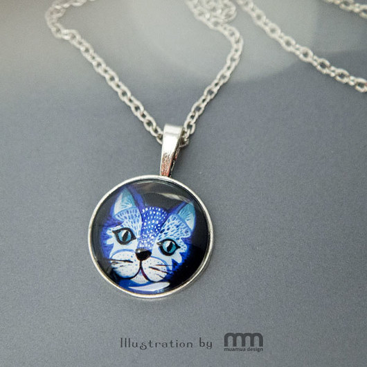 BLUE CAT medalion muamua design
