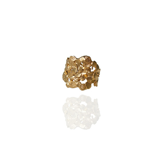 Złoty pierścień z płatków- Jabłonka KOS jewellery