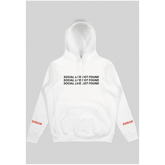 Bluza SLNF White Hoodie Back to Black