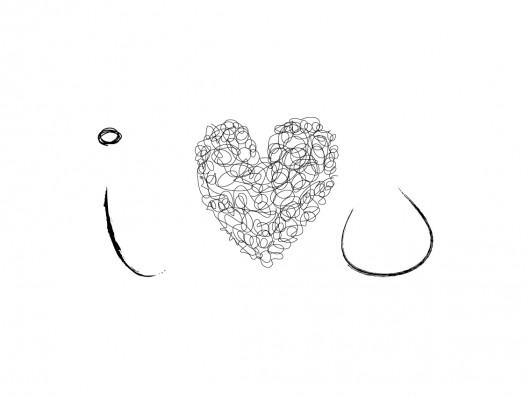 I LOVE YOU black 30 x 40 cm loonybin
