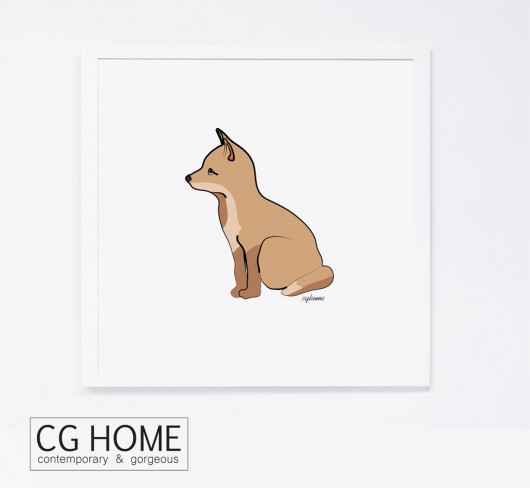 little fox LISKI 50cm x 50cm grafika plakat Cghome
