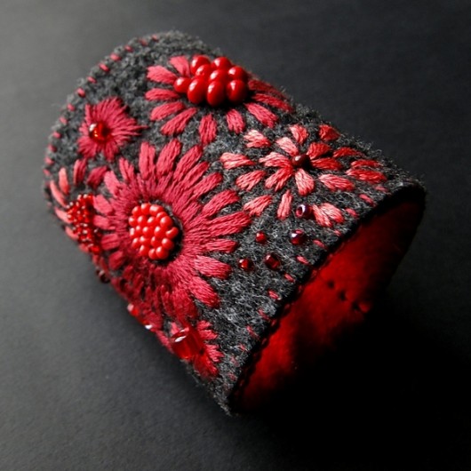 z czerwieniami agat handmade
