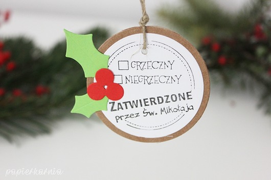Zatwierdzone przez Mikołaja - bileciki papierkarnia