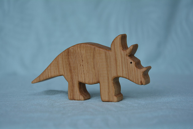 klocki i zabawki drewniane Drewniany dinozaur Triceratops