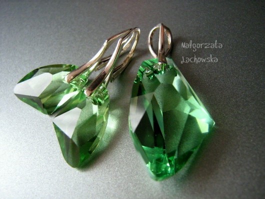 komplet kryształ Swarovski Peridot Lahovska