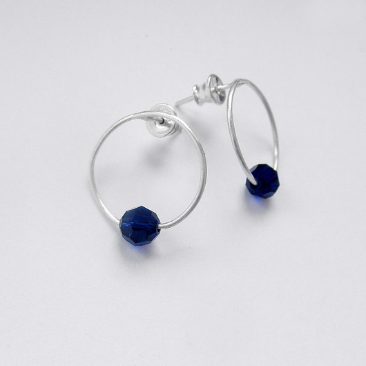 kolczyki z kamieniami Kolczyki OKRĄG