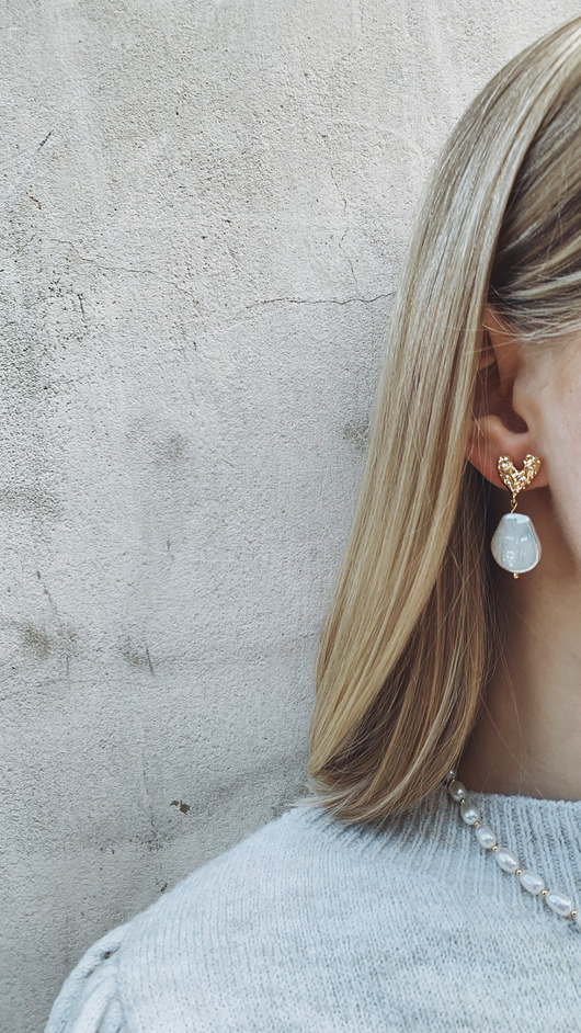 kolczyki z mosiądzu Kolczyki Serce z Perłami