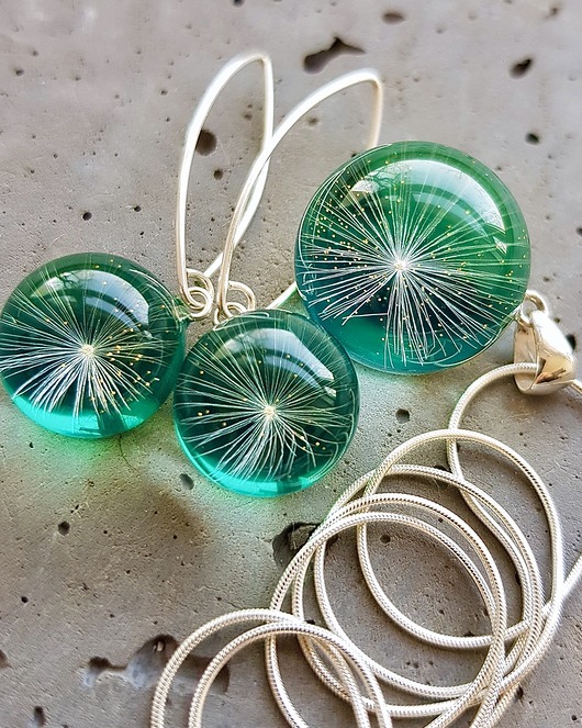 zestaw-dmuchawce w żywicy 1 Grol Jewellery
