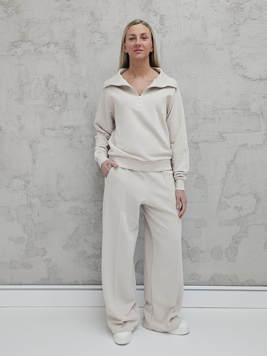 komplety damskie Kissa wygodny komplet z rozpinaną bluzą  Clud