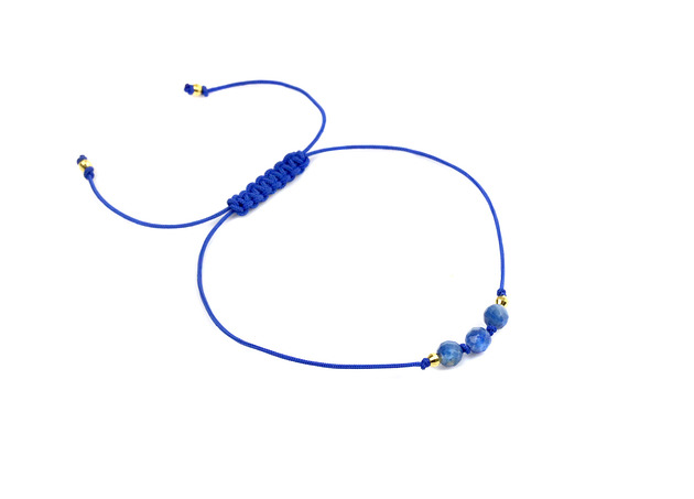 Bransoletka Kyanit Sznurek złoto Brazi Druse Jewelry