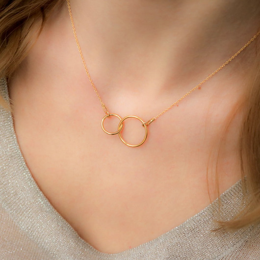 Złoty naszyjnik "dwie karmy" ze srebra 925 Coccola JEWELLERY