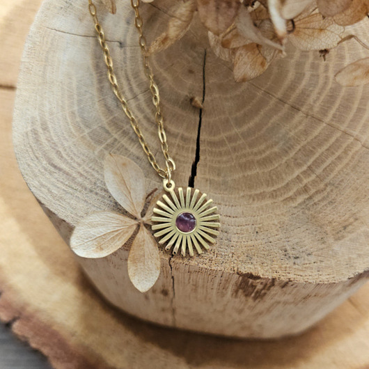 wisiory Naszyjnik z ametystem