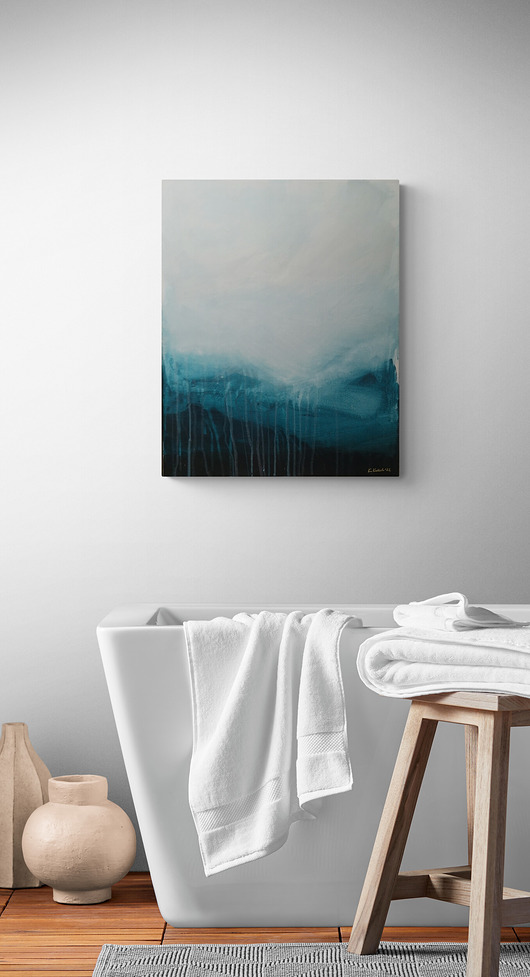 obrazy Obraz ręcznie malowany na płótnie 40x50 cm - abstrakcyjny pejzaż