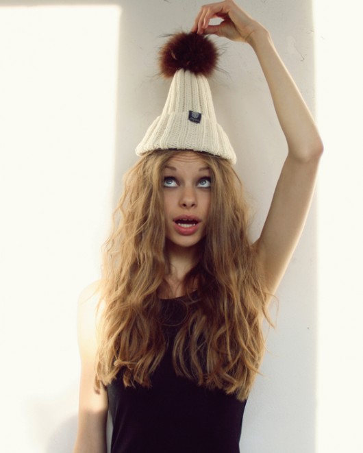 Simple FUR Beanie Roboty Ręczne