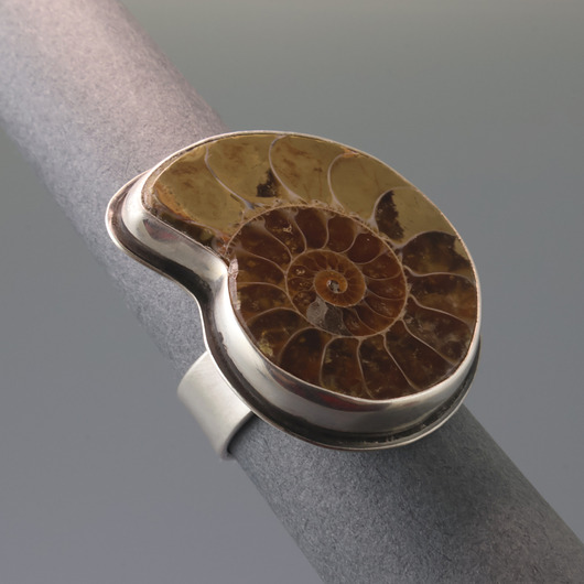 pierścionki srebrne Pierścień z amonitem