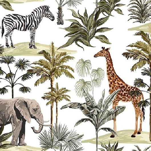 naklejki ścienne do pokoju dziecka Tapeta Safari 53cmx10m PZ