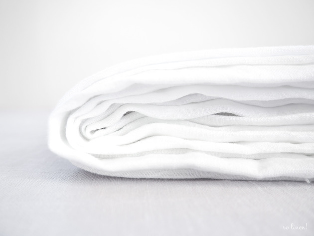 pościel Lniane Prześcieradło Płaskie PURE WHITE