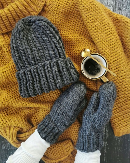 rękawiczki damskie Ciepłe wełniane rękawiczki- grafit WOOLY