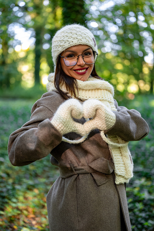 rękawiczki damskie Rękawiczki MERINO Beżowy ecru