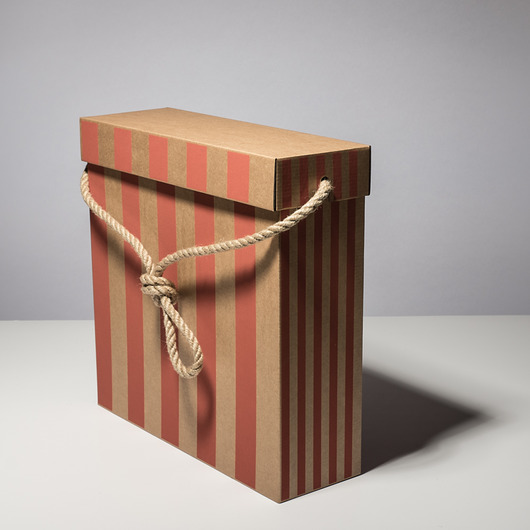 Bag Box Torba tekturowa 35x11x35 cm pasy czerwone BagStreetBox