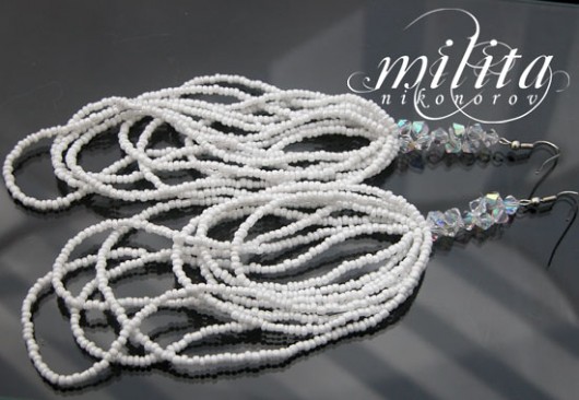 XXL Kryształowo-... kolczyki (Swarovski) milita nikonorov