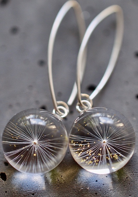 Kolczyki srebrne z gwiazdką dmuchawca Grol Jewellery