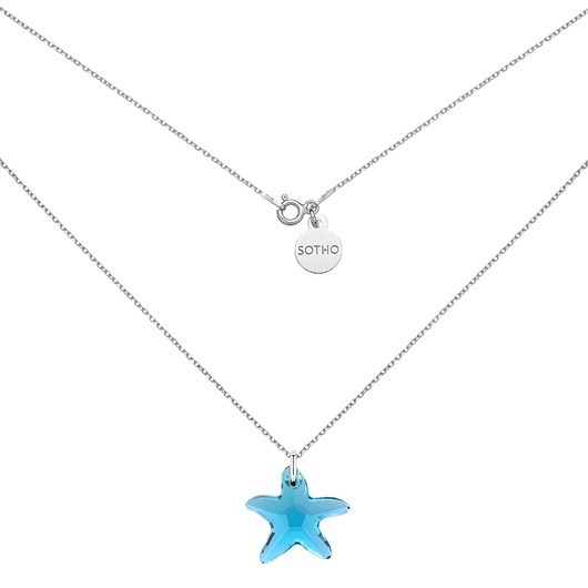 srebrne naszyjniki Srebrny naszyjnik z rozgwiazdą SWAROVSKI CRYSTAL
