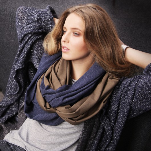 Tuba Komin Szal 2w1 Dżins Caffe Latte CADOaccessories