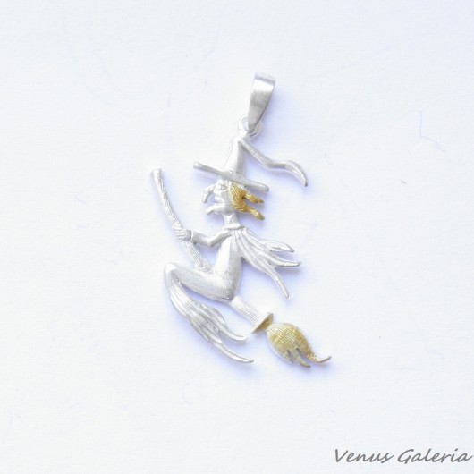 Wisiorek srebrny - Wiedźma mała biała VENUS GALERIA