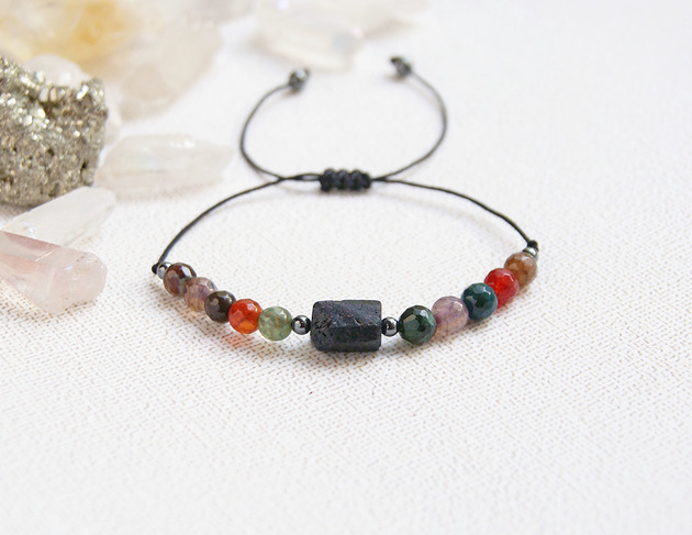 bransoletki z kamieni naturalnych Amulet - ochrona, harmonia - turmalin, agat