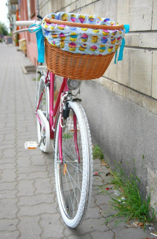 kosz rowerowy z podszewką w muffiny #4 bajki jak z bajki