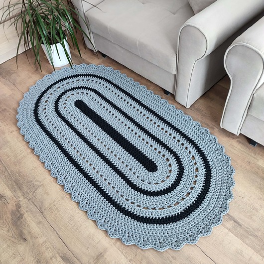 dywany Dywan owalny szydełkowy ze sznurka 80cmx150cm