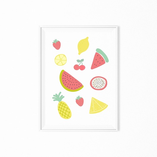 Plakat skandynawski letni Summer fruits myscandi