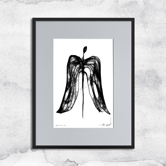 grafiki i ilustracje Minimalistyczna grafika z ramą - nr 128 - anioł