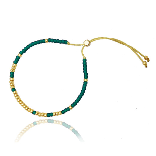 Bransoletka Minimal - Bootle Green and Gold Ilovehandmade