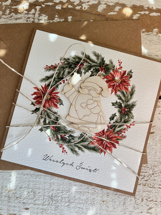 kartki świąteczne Kartka świąteczna ręcznie robiona na Boże Narodzenie