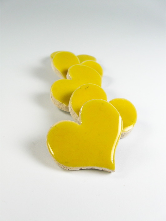 magnesy Ceramiczny magnes - żółte serce