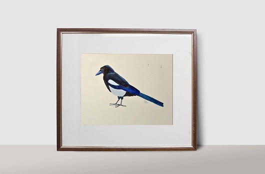 Sroka, AKWARELA, 30X22 CM Warsaw Birds