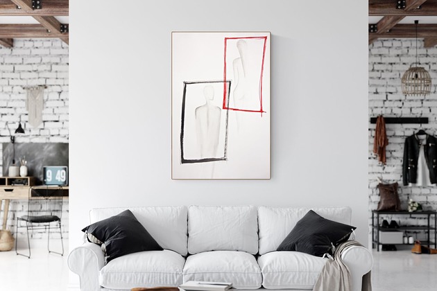 grafika 61 x 91 cm wykonana ręcznie, abstrakcja, Krystyna Siwek Art