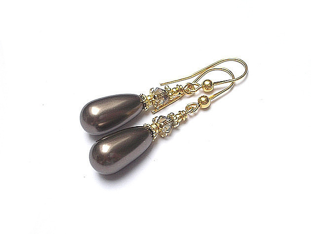 Kolczyki Pearl /chocolate/  Katia i krokodyl