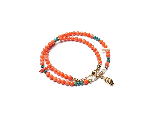 chokery Sea collection - Koral orange vol. 4 /choker/ 26.01.26