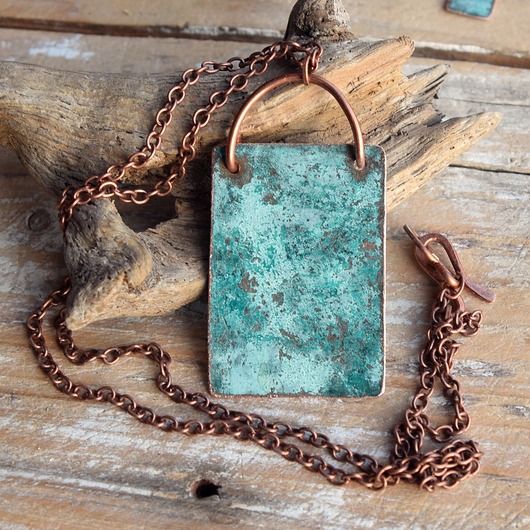 wisiory Wisior - naszyjnik z patynowanej miedzi biżuteria miedziana handmade /3/